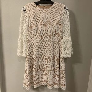 Eliza J Bell Sleeve Lace Cocktail Dress